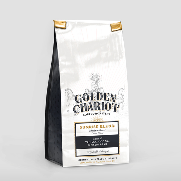 Golden Chariot Coffee Roasters Branding and Packaging